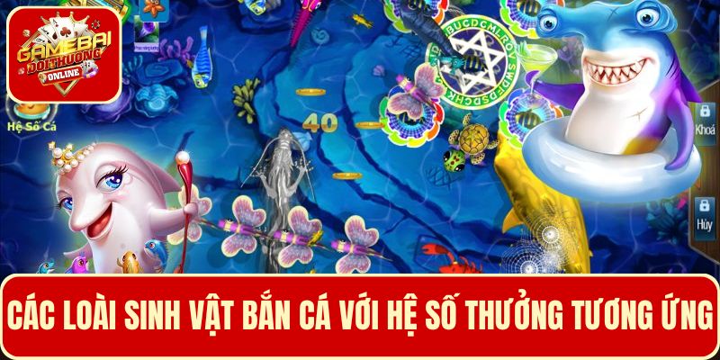Tìm hiểu qua các loài sinh vật với hệ số thưởng tương ứng trong game bắn cá